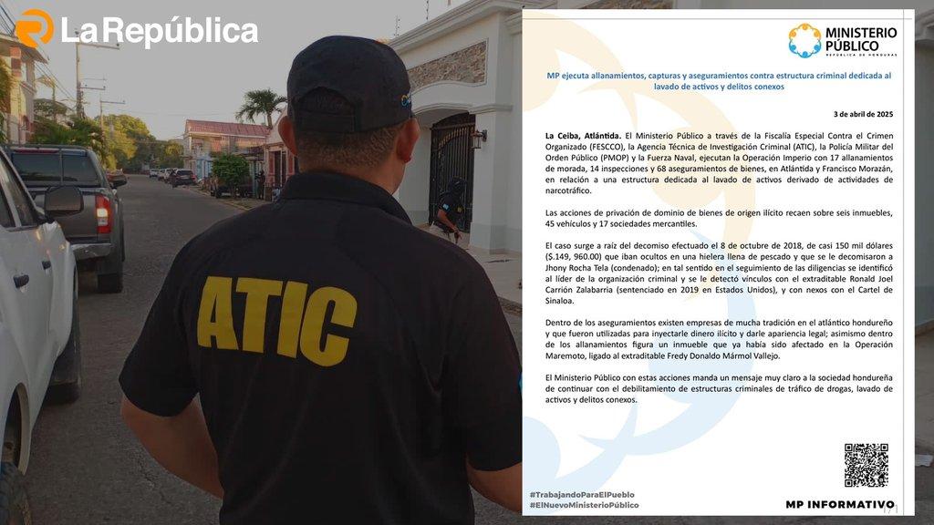 MP ejecuta allanamientos, capturas y aseguramientos contra estructura criminal dedicada al lavado de activos y delitos conexos. - Cover Image
